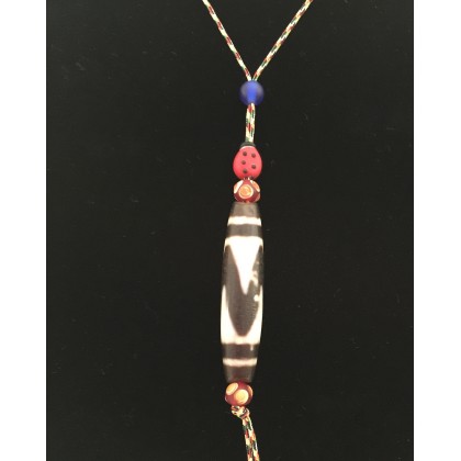 Tibetan Tiger Tooth old dzi bead necklace