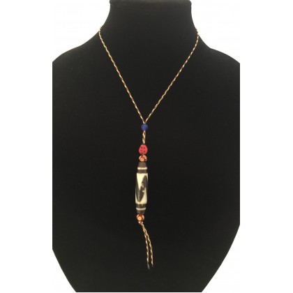 Tibetan Tiger Tooth old dzi bead necklace