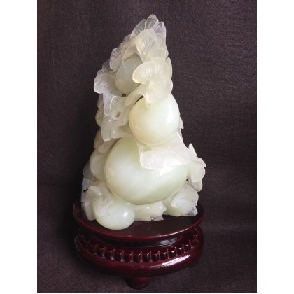 Caved natural jade in 3D art work object