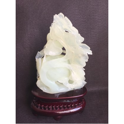 Caved natural jade in 3D art work object