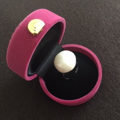 Large seawater pearl adjustable ring 